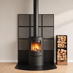 Solaria 40x40 - Acciaio nero con isolante e rientranza per battiscopa, da posare a pavimento 1